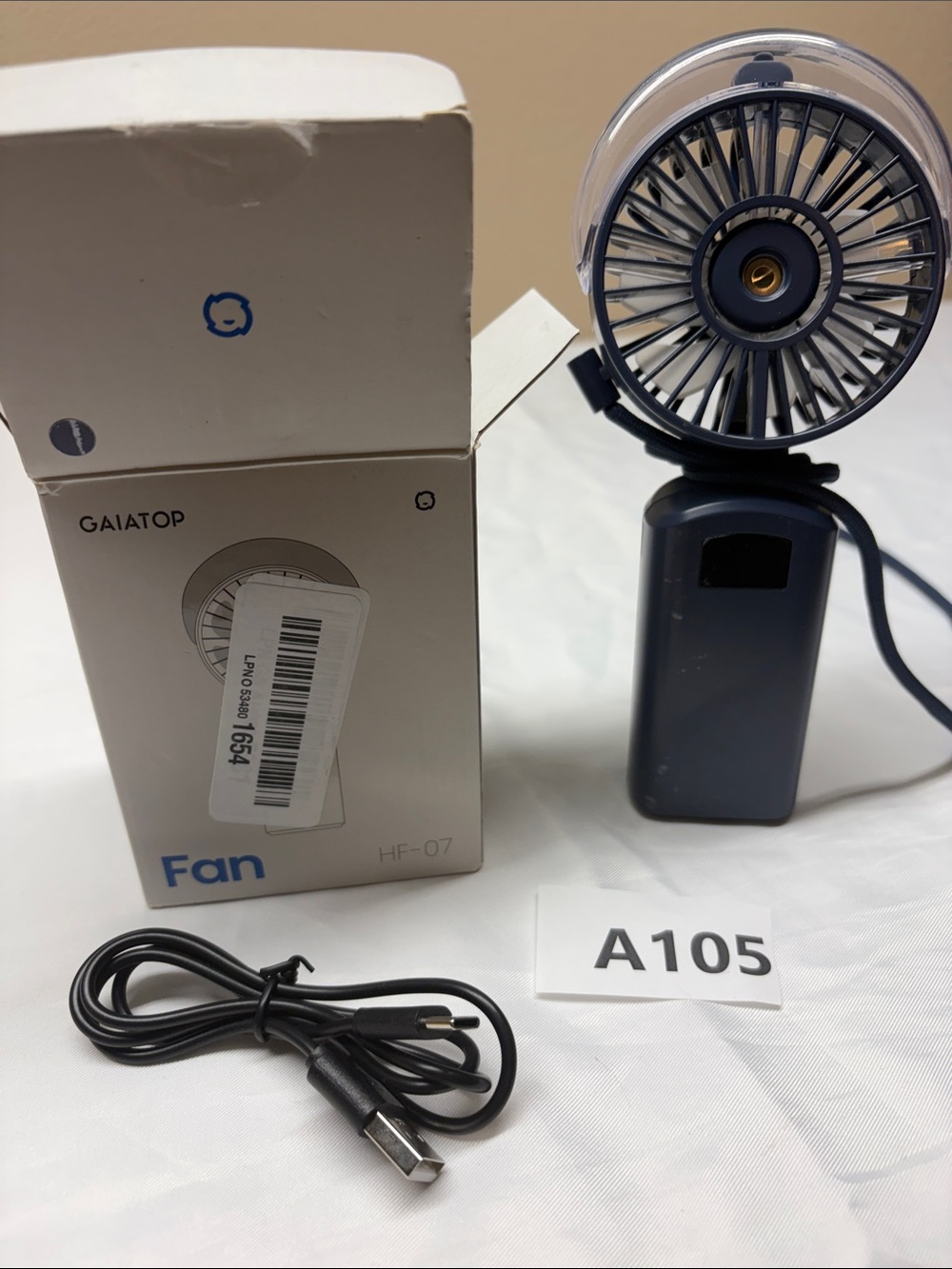 Black Portable Handheld USB Fan - HF-07